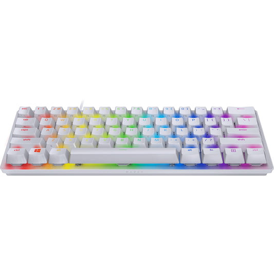Razer Huntsman Mini 60 Percent Wired Optical Clicky Switch Gaming Keyboard with Chroma RGB Backlighting  PBT Keycaps  Mechanical Keyboards for PC Gaming Computer  Mercury White (refurbished)