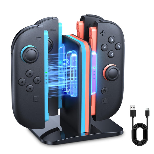Auarte Controller Charger for Nintendo Switch 2 2025 Joycon  Magnetic Charging Dock for Switch 2 Joy Con Accessories with Charging Cable  Weighted Base Storage Stand