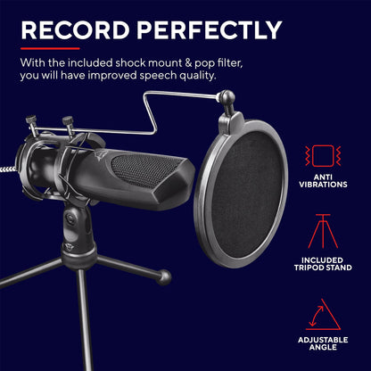 Trust Gaming Mantis Streaming Microphone GXT232 - Medium Size, Black Aztec Tribal Design