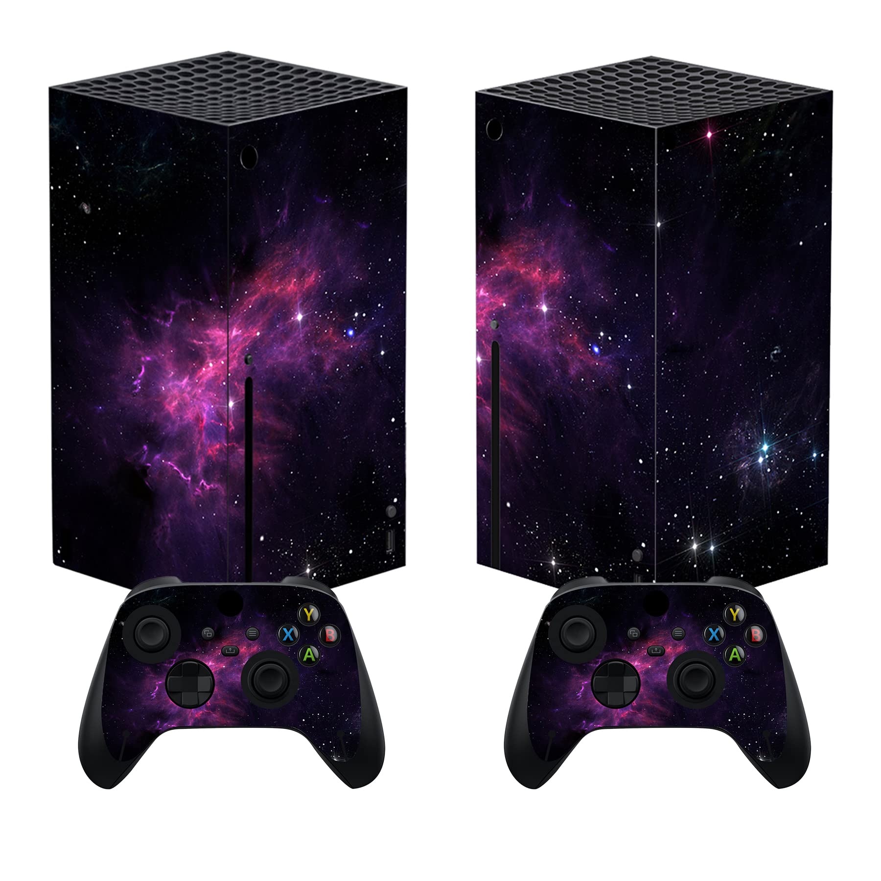 PlayVital Purple Nebula Custom Vinyl Skins for Xbox Core Wireless Controller  Wrap Decal Cover Stickers for Xbox Series X Console Controller