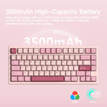 KEEBMONKEY Mechanical Keyboard - Rainy 75, Triple-Mode, RGB, 3500mAh, Violet Switch, Standard - Pink