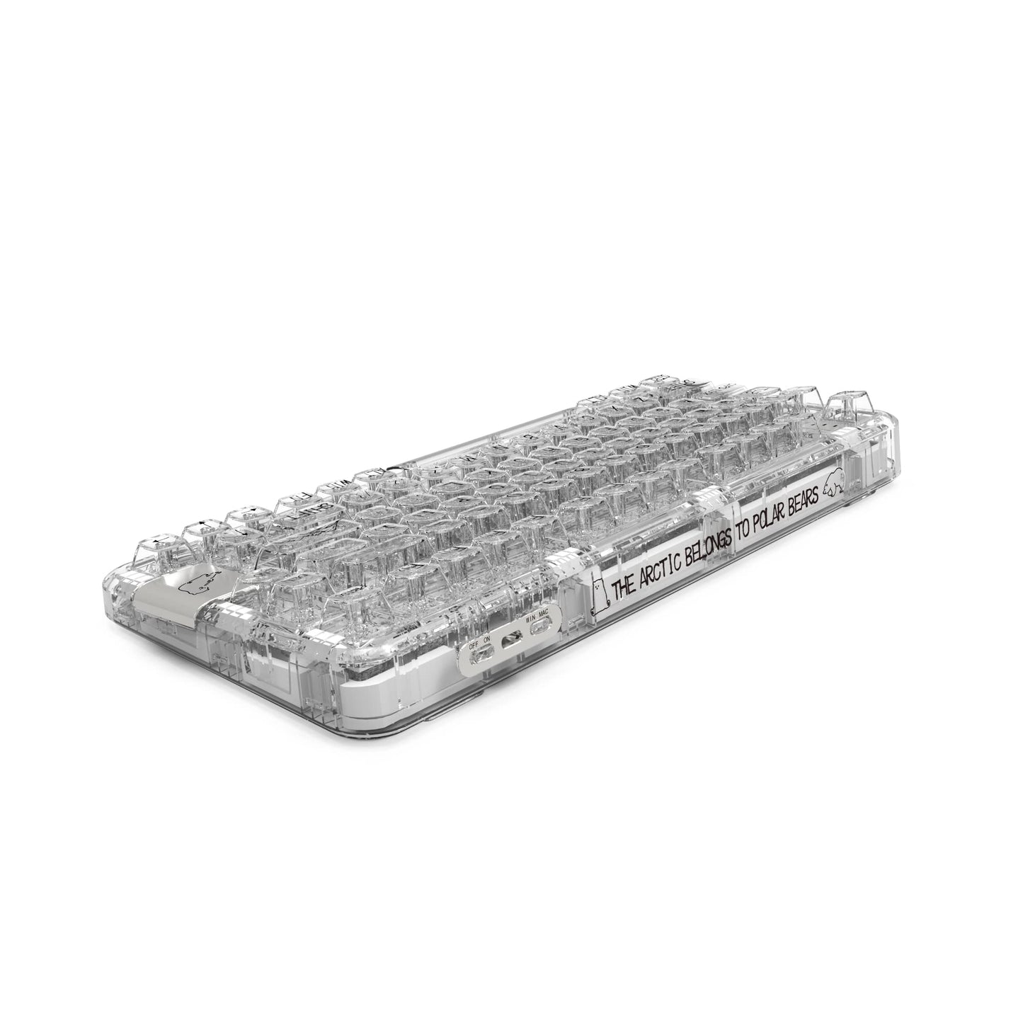 GK GAMAKAY GK75 75% RGB Mechanical Keyboard - Bluetooth/USB-C/2.4GHz, Hot Swap Yellow Switch, Transparent Silver
