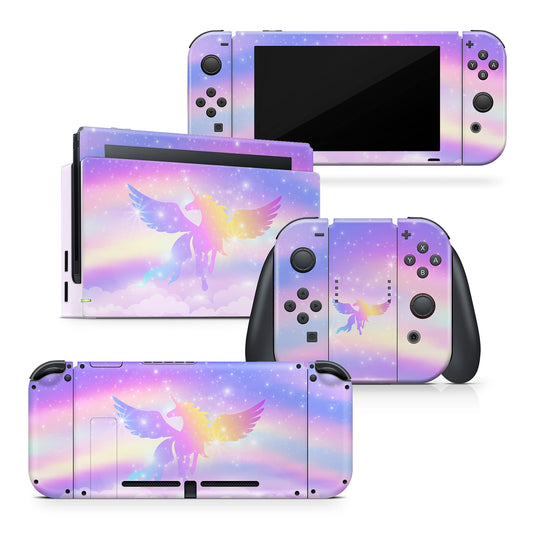 Tacky Design Kawaii Skin Compatible with Nintendo Switch Skin Wrap Cover  Cute Skin for Nintendo Switch Stickers  Premium Vinyl 3M Full Wrap Decal (Purple Unicorn)