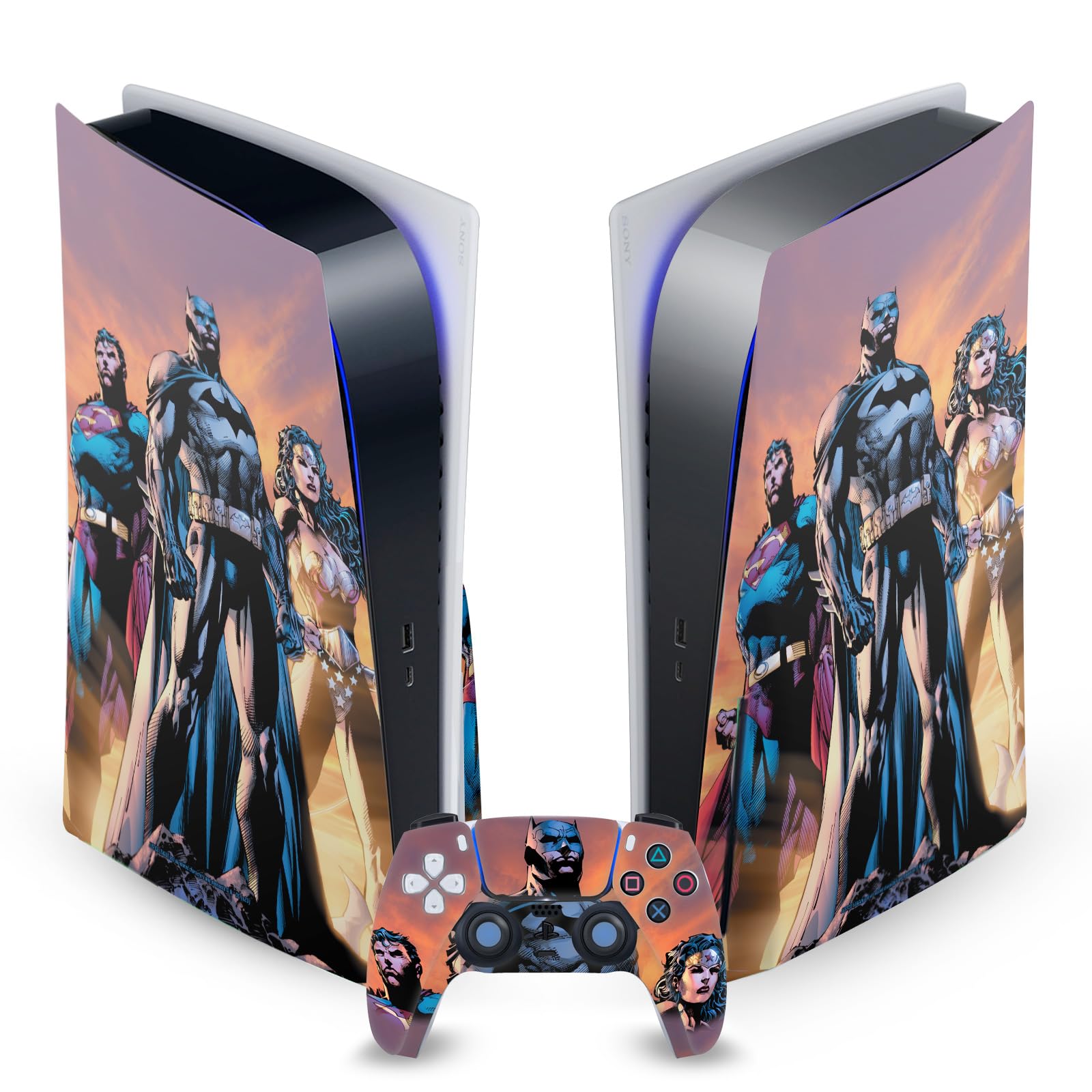 Head Case Designs Officially Licensed Justice League DC Comics Icons Trinity Comic Book Covers Vinyl Faceplate Sticker Gaming Skin Decal Cover Compatible With PS5 Disc Console & DualSense