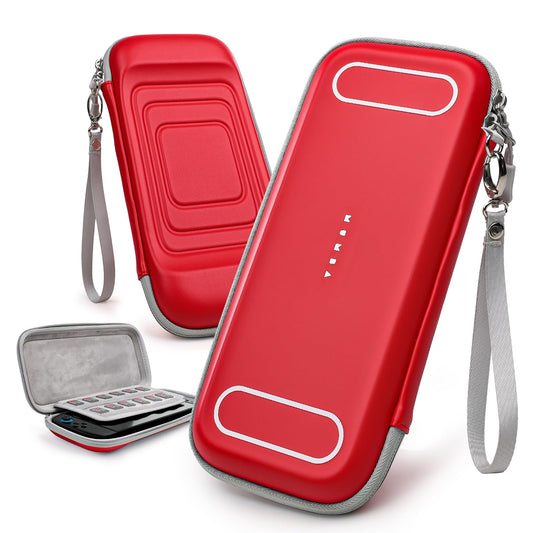 Mumba Carrying Case for Nintendo Switch 2 2025  [Mini Version] Tpartyl Case with 12 Game refill unit slot Portable Bag Protective Carry handbag Pouch Shell Accessories [Portable & Lightweight] (Red)