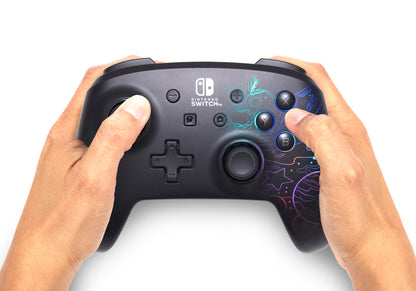 PowerA Enhanced Wireless Controller for Nintendo Switch - Galactic Vortex, RGB Lighting, Rechargeable, Model NSGP0349-01