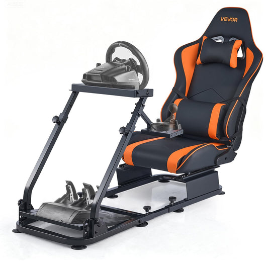 VEVOR Racing Wheel Stand, Heavy-Duty Simulator Cockpit Steering Stand with Dual-Rail Dual-Arm, Fit Logitech G25,G27,G29,G920,G92