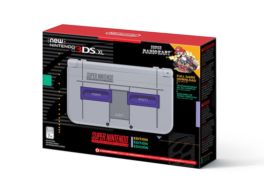 Nintendo New 3DS XL - Super NES Edition with Super Mario Kart Download Code, Multicolor, Model REDSGEGC
