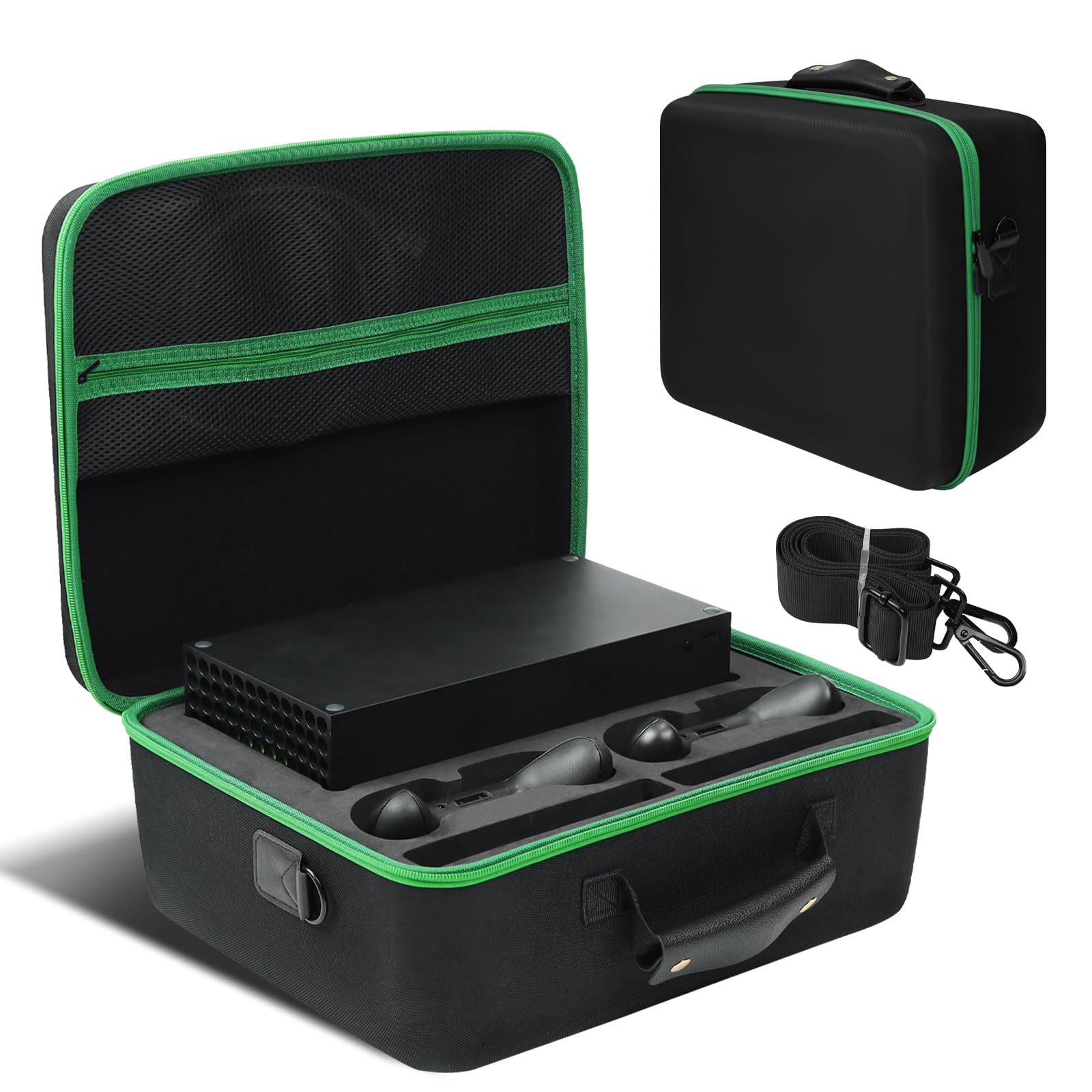 LVKAYCE Hard Carrying Case Compatible with Xbox Series X  Protective Travel Bag for Xbox Series X Console  Controllers  Cables and Other Accessories