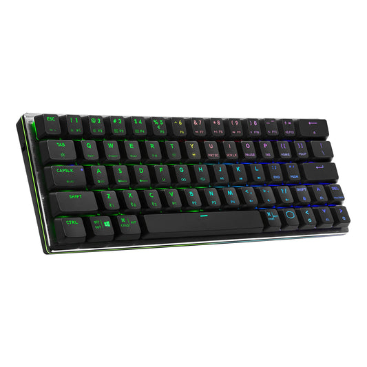 Cooler Master SK622 60% Wireless Bluetooth Space Gray Mechanical Low Profile Gaming Keyboard, Click Blue Switches, Customizable 
