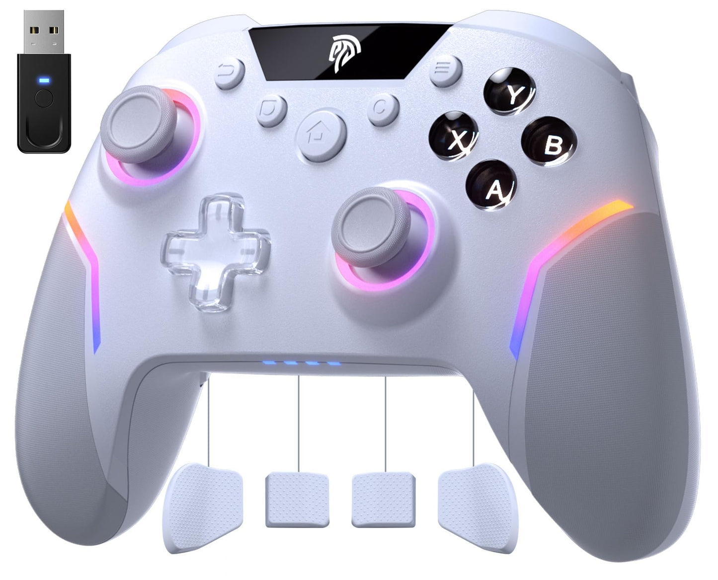 EasySMX X20 Wireless Gaming Controller with RGB Backlit  2-Stage Hall Effect Stick  1000Hz Polling Rate  6-Axis Gyro on Multi-Platform  Mech Buttons- Compatible with PC/Switch/Steam/Android