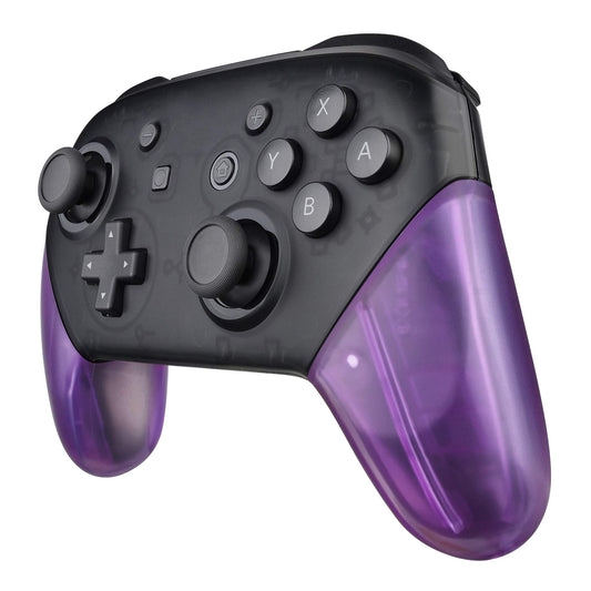 eXtremeRate Clear Atomic Purple Replacement Handle Grips for Nintendo Switch Pro Controller  DIY Hand Grip Shell for Nintendo Switch Pro - Controller NOT Included