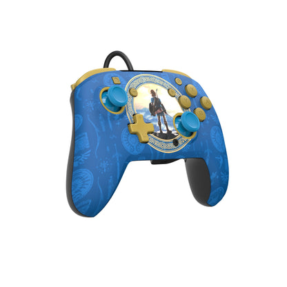 PDP Wired Nintendo Switch Pro Controller - Hyrule Blue, One Size, Model 500-134-HLBL, Compatible with Switch Lite/OLED
