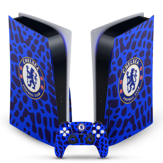 Head Case Designs Officially Licensed Chelsea Football Club Animal Print Art Vinyl Faceplate Gaming Skin Decal Compatible With Sony PlayStation 5 PS5 Disc Edition Console & DualSense Controller