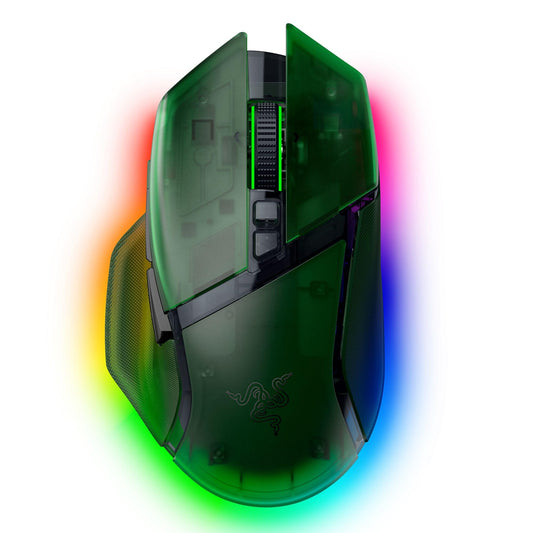 Razer Basilisk V3 Pro 35K Wireless Gaming Mouse: HyperScroll Tilt Wheel - 35K DPI Optical Sensor Gen 2-13 Customizable Controls - RGB - Optical Switches Gen 3 - Up to 140 Hr Battery - Phantom Green