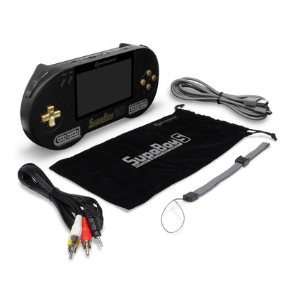 Hyperkin SupaBoy Portable Console for Super NES - Black/Gold, Model SUPABOY-S-BKGD