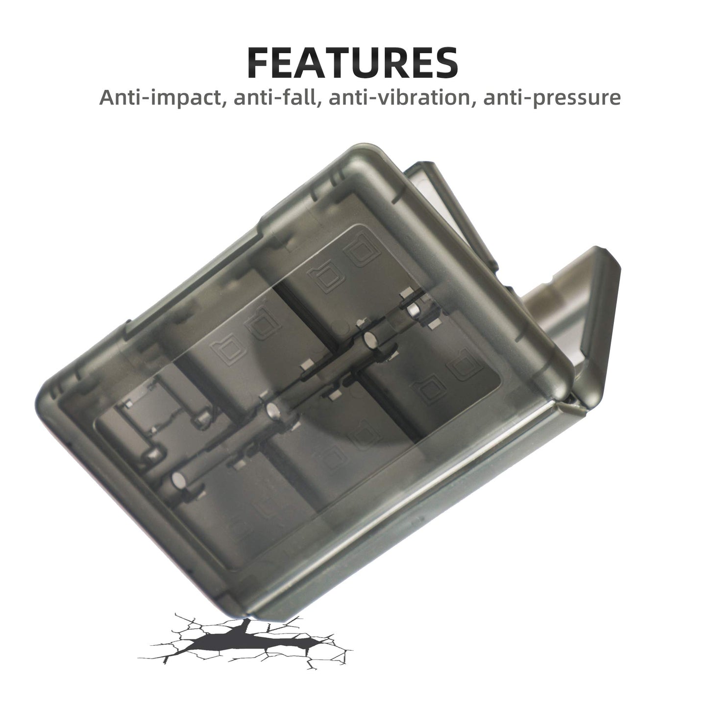 Xahpower 28-in-1 Game Holder Card Case for Nintendo 3DS/DSi, Black Plastic Storage Box