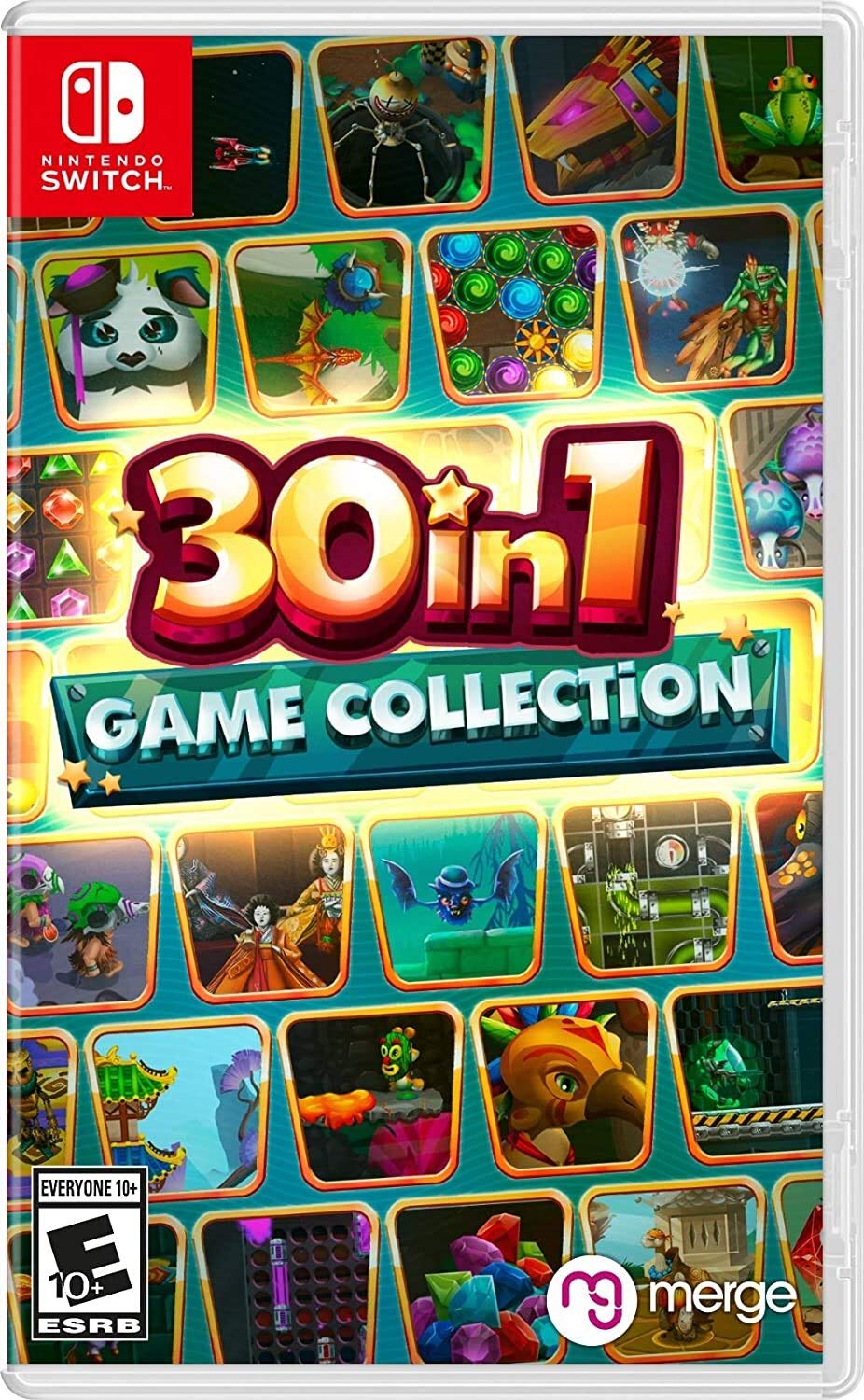 Merge Games 30-In-1 Game Collection for Nintendo Switch - Standard Edition, White, Model 819335021303