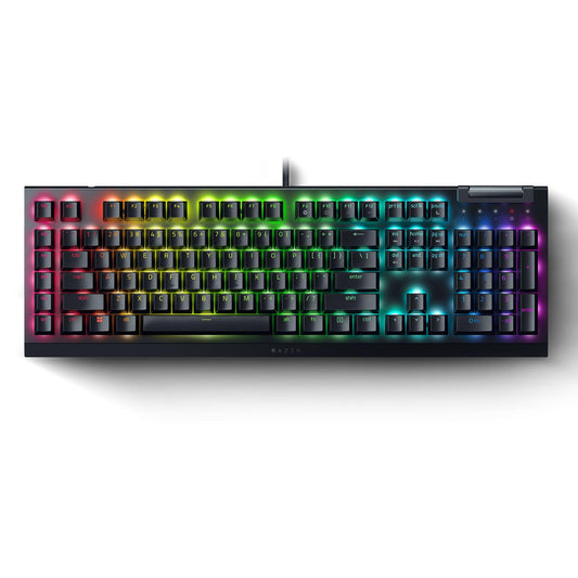 Razer BlackWidow V4 X Mechanical Gaming Keyboard - Green Switches, Chroma RGB, 6 Macro Keys, Black, Model RZ03-04700200-R3U1