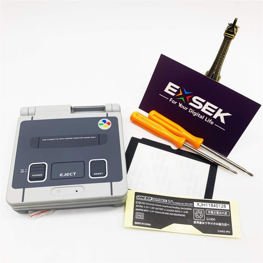 EXSEK Replacement Housing for GBA SP  Game Boy Advance SP Shell SFC SNES Retro Style GBA SP Case Cover (SP SFC)