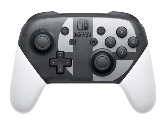 Nintendo Super Smash Bros. Ultimate Pro Controller - Black & White, Model HACAFSSKE, Durable Plastic, Compatible with Nintendo Switch