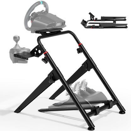 ARES WING Sim Racing Wheel Stand - Foldable Cockpit for PS5, PS4, Xbox & PC - Black - Model GRS1004BK-V2