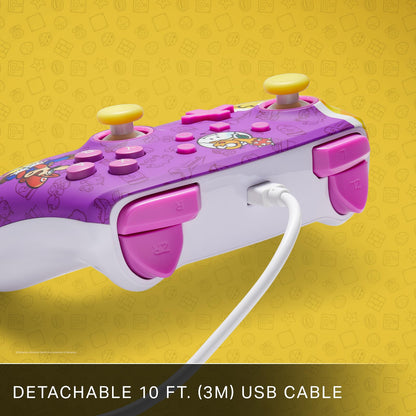 PowerA Enhanced Wired Controller for Nintendo Switch - Princess Peach Battle, 10ft Cable, 3.5mm Jack, Mappable Buttons, Model NSGP0092-01