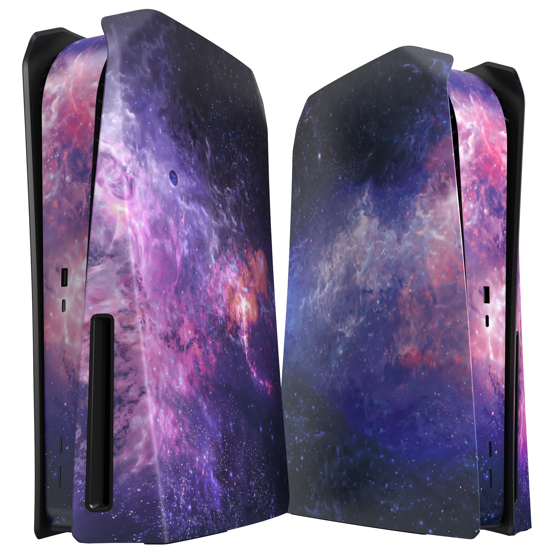 eXtremeRate eXcover Replacement Top Bottom Cover Compatible with ps5 Console Disc Edition  Nebula Galaxy Faceplate Backplate Shell Skin Compatible with ps5 Console Disc Version - Without Console