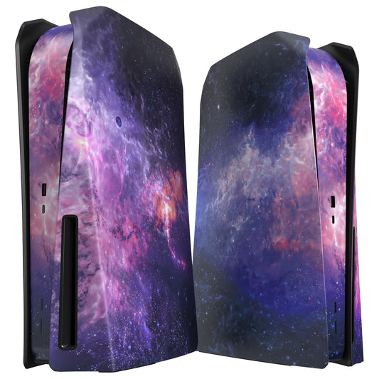 eXtremeRate eXcover Replacement Top Bottom Cover Compatible with ps5 Console Disc Edition  Nebula Galaxy Faceplate Backplate Shell Skin Compatible with ps5 Console Disc Version - Without Console