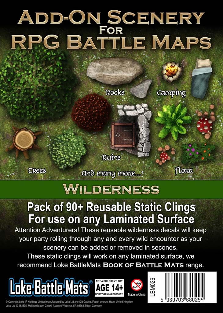 Loke BattleMats Add-On Scenery - Wilderness, Laminated, Multicolor, Model 1