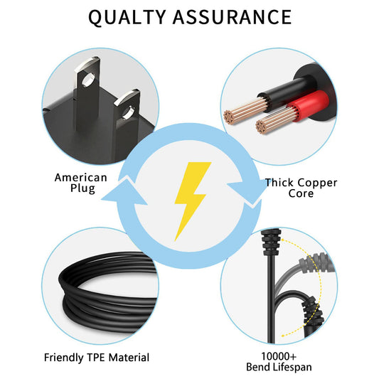 Digipartspower AC-DC Adapter for Atari CO16353 FW3399 - Power Supply Cord for 2000/2600/2600JR/XEP80 - Black