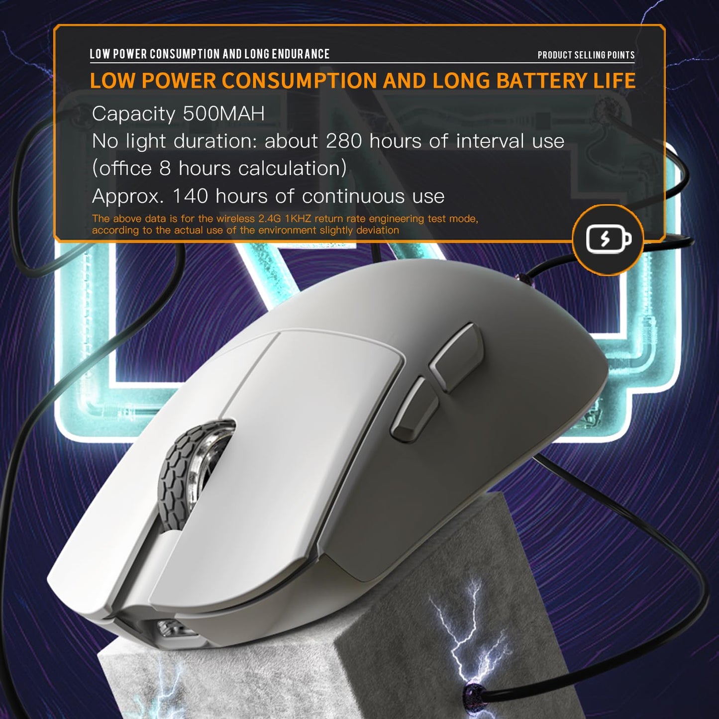 Darmoshark M3 Pro Wireless Gaming Mouse - Tri-Mode 2.4G/USB-C/Bluetooth, 26KDPI, 55g, White