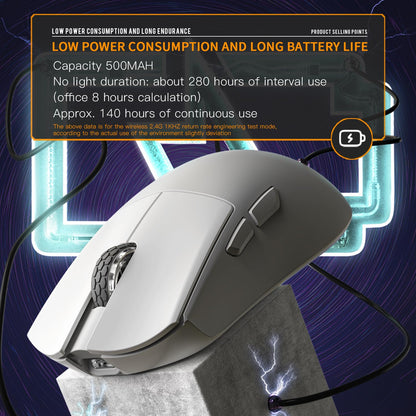 Darmoshark M3 Pro Wireless Gaming Mouse - Tri-Mode 2.4G/USB-C/Bluetooth, 26KDPI, 55g, White