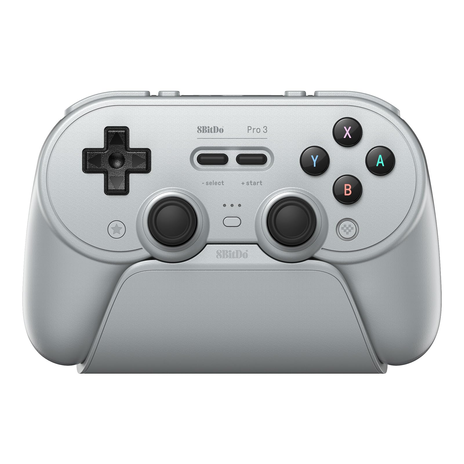 8BitDo Pro 3 Bluetooth Controller for Switch/Switch 2 - TMR Joysticks  Swappable ABXY Buttons  Pro Back Buttons  Charging Dock  Hall Effect Triggers  for Windows  Apple  SteamOS  Android - Gray