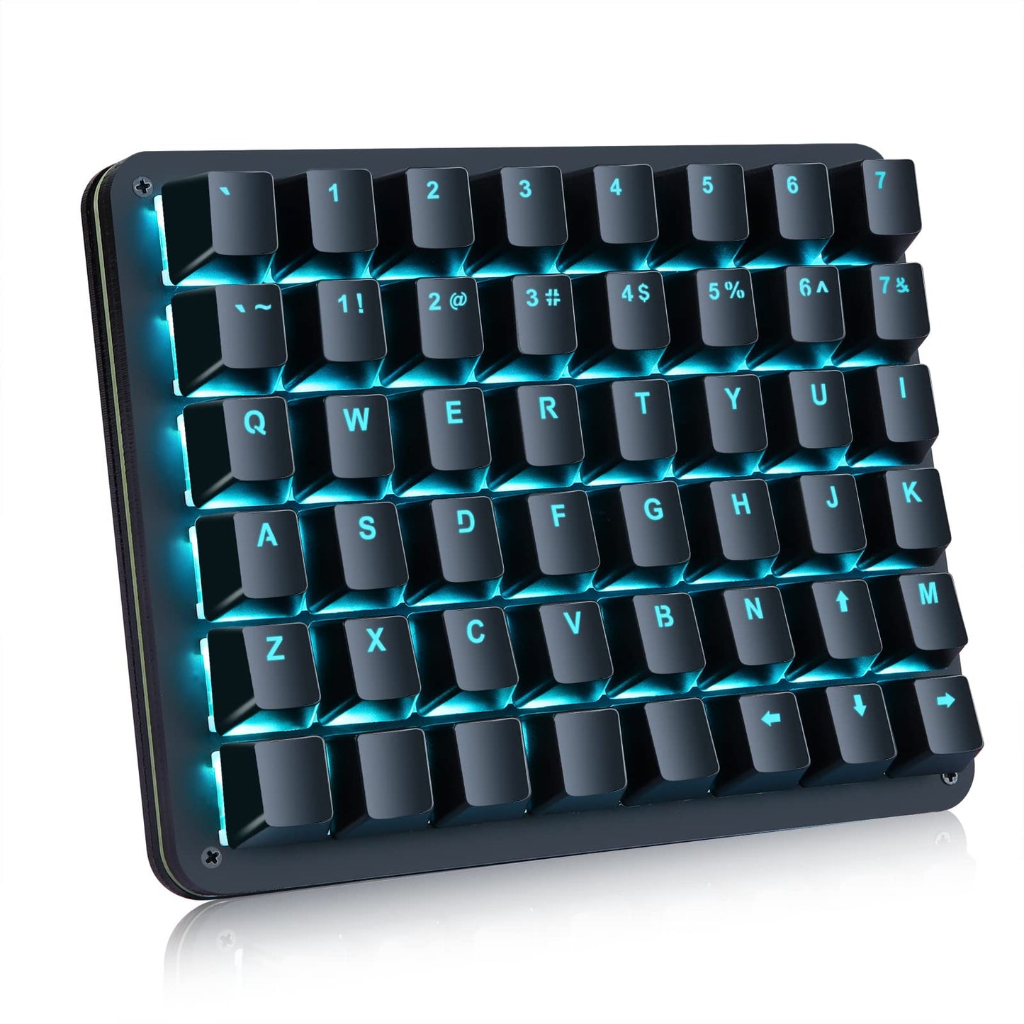 Koolertron Single-Handed Macro Mechanical Keyboard  Blue LED Backlight Portable Single-Handed Mechanical Gaming Keyboard 48 Fully Programmable Keys Red Axis