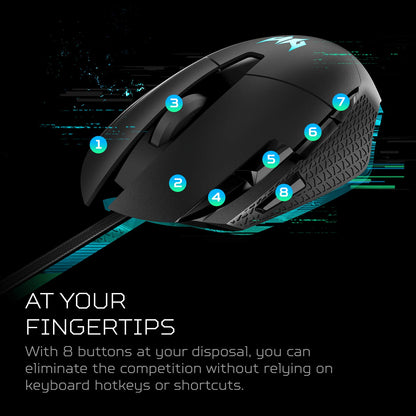 Acer Predator Cestus 315 Gaming Mouse - PixArt Sensor, Adjustable DPI, 8 Buttons, Pack of 1, Cestus 315 Model