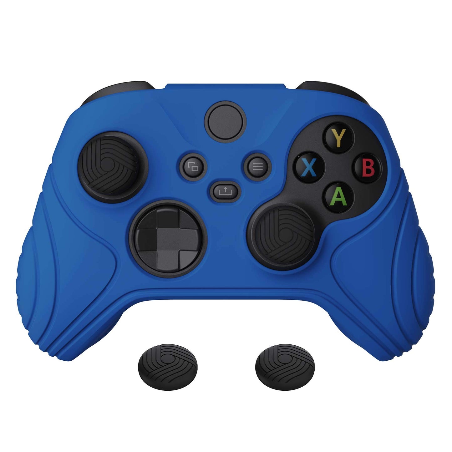 eXtremeRate PlayVital Samurai Edition Blue Anti-slip Controller Grip Silicone Skin for Xbox Core Controller  Ergonomic Soft Rubber Protective Case Cover for Xbox Series S/X Controller w/Thumb Grips
