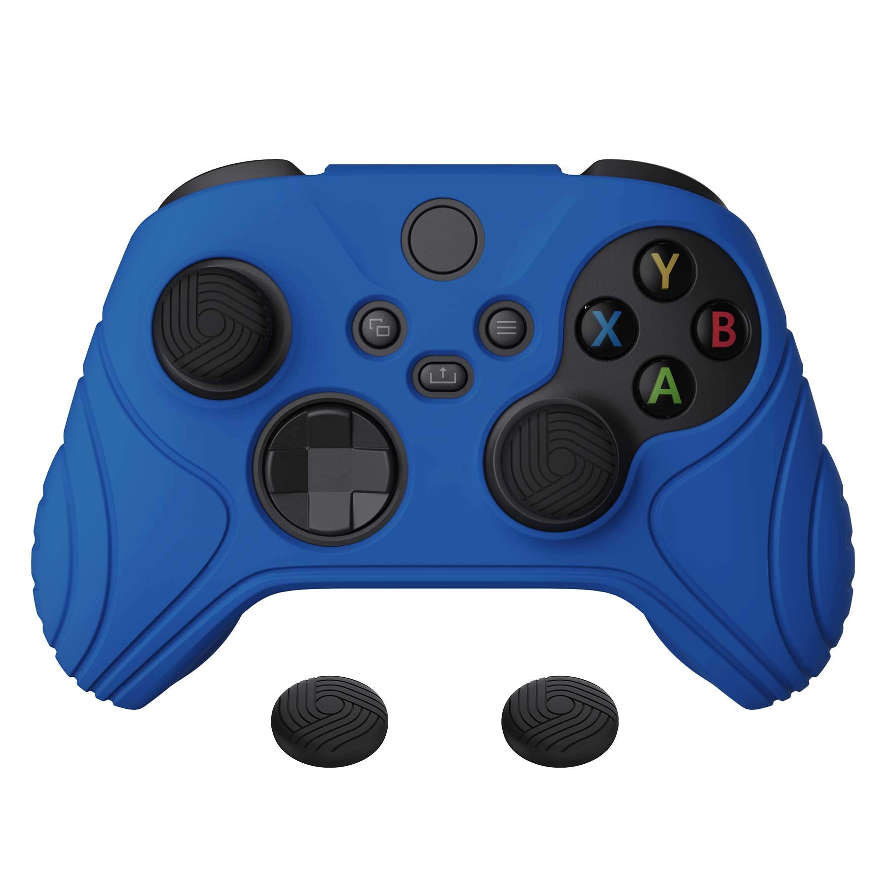 eXtremeRate PlayVital Samurai Edition Blue Anti-slip Controller Grip Silicone Skin for Xbox Core Controller  Ergonomic Soft Rubber Protective Case Cover for Xbox Series S/X Controller w/Thumb Grips