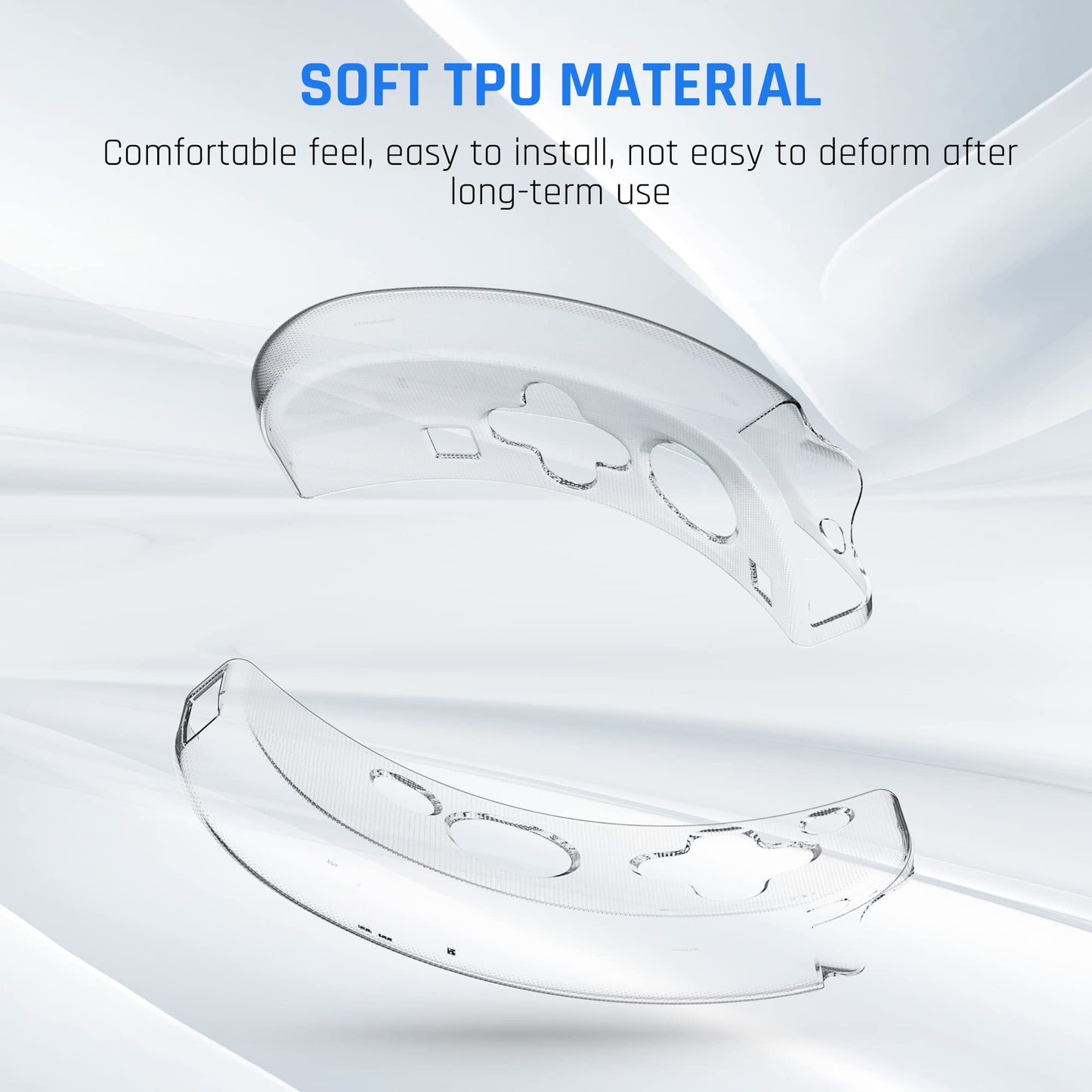 RHOTALL Soft TPU Clear Shell Case for Nintendo Switch/OLED Joycon - Transparent Cover with 6 Thumb Caps