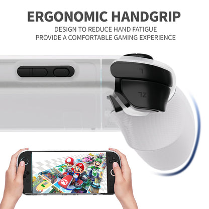 COIORVIS Grip Case for Nintendo Switch 2 - Ergonomic TPU Shell, White and Grey