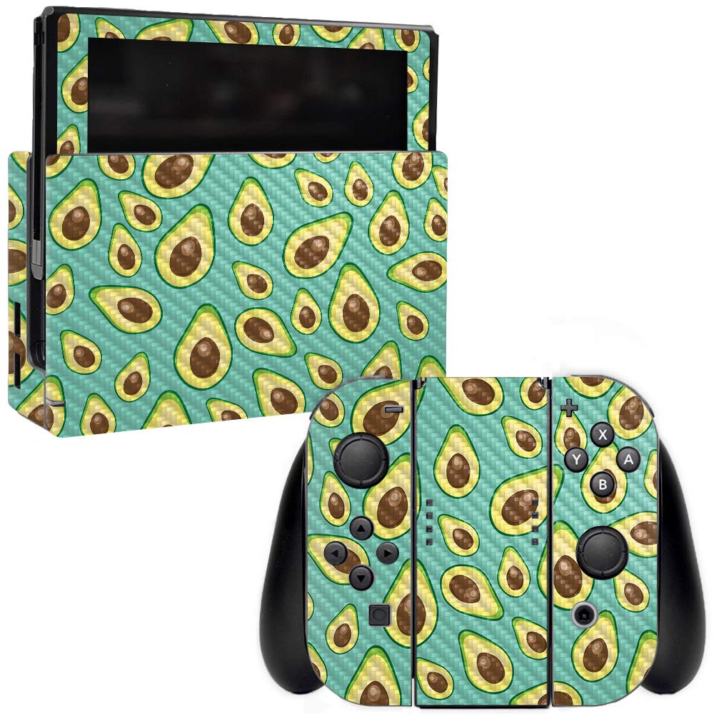 MightySkins Carbon Fiber Skin for Nintendo Switch - Seafoam Avocado | Protective  Durable Textured Carbon Fiber Finish | Easy to Apply  Remove  and Change Styles | Made in The USA