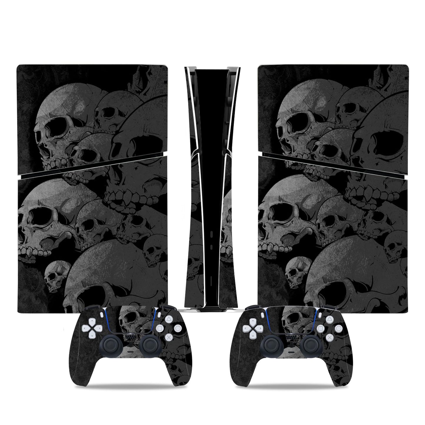 Skin Sticker for PS5 Slim Console, Protective Cover Decal Wrap for Digital Edition Controller (Grey)