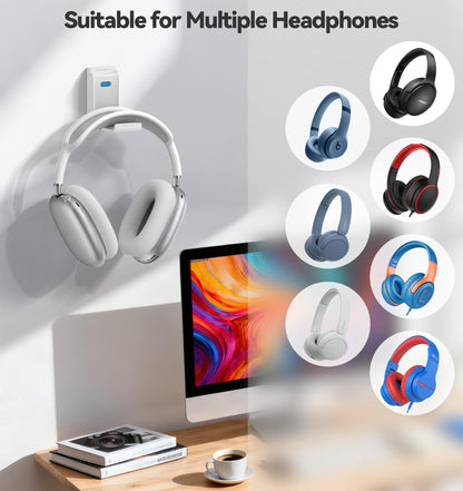 Kosker Headphone Stand Wall Mount, Gaming Headset Hook Hanger, White, 1 Pack, Essential Video Game Accessories for Office & Home