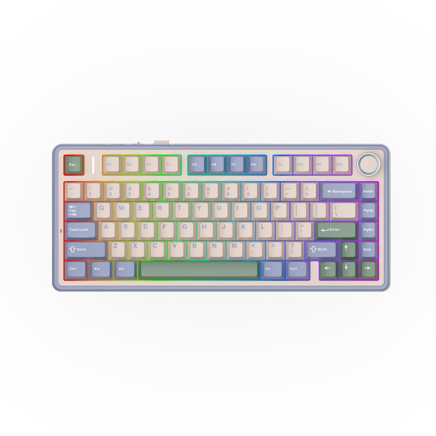 EPOMAKER x Aula F75 Gasket Mechanical Keyboard  75% Wireless Hot Swappable Gaming Keyboard with Five-Layer Padding&Knob  Bluetooth/2.4GHz/USB-C  RGB (Green  LEOBOG Reaper Switch)