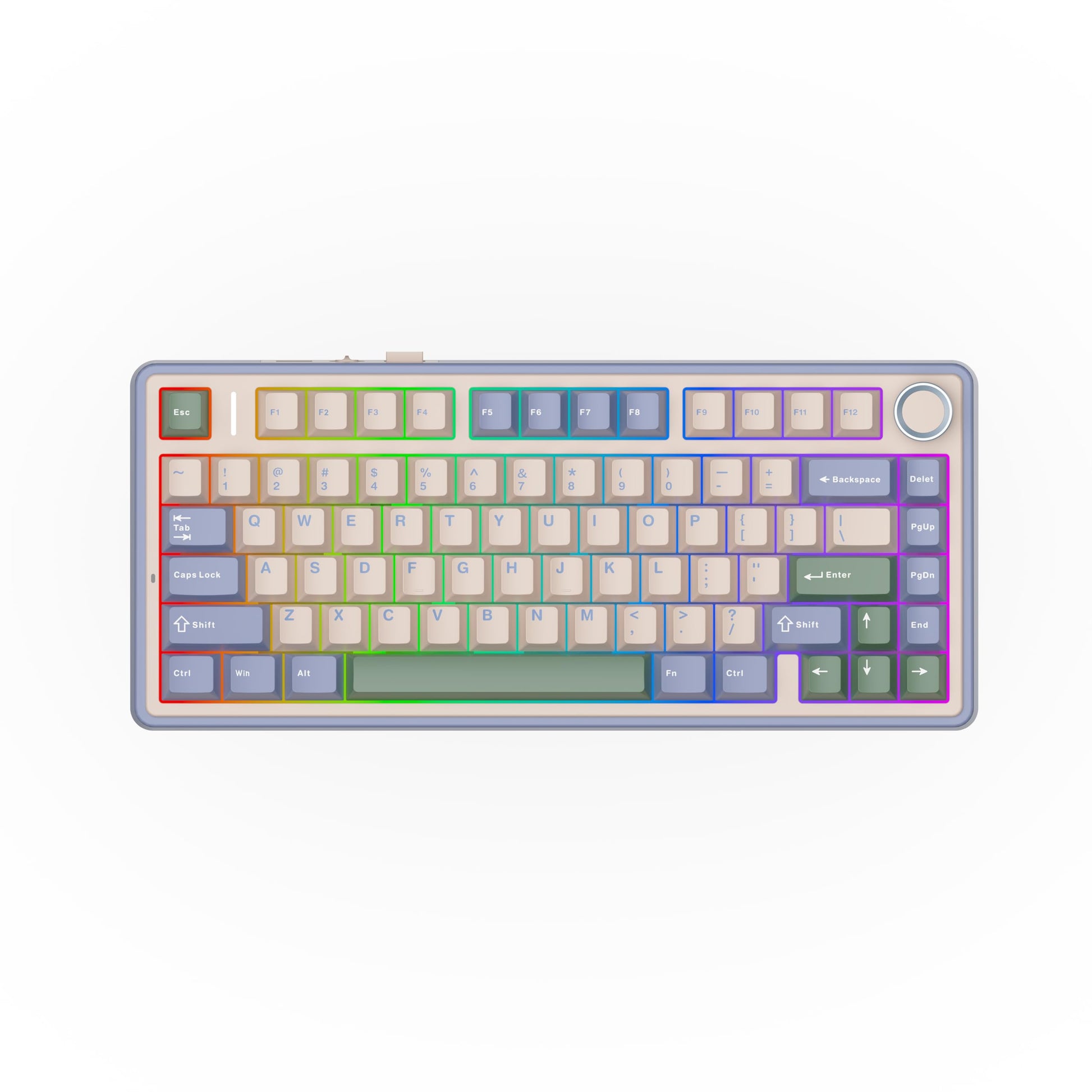EPOMAKER x Aula F75 Gasket Mechanical Keyboard  75% Wireless Hot Swappable Gaming Keyboard with Five-Layer Padding&Knob  Bluetooth/2.4GHz/USB-C  RGB (Green  LEOBOG Reaper Switch)