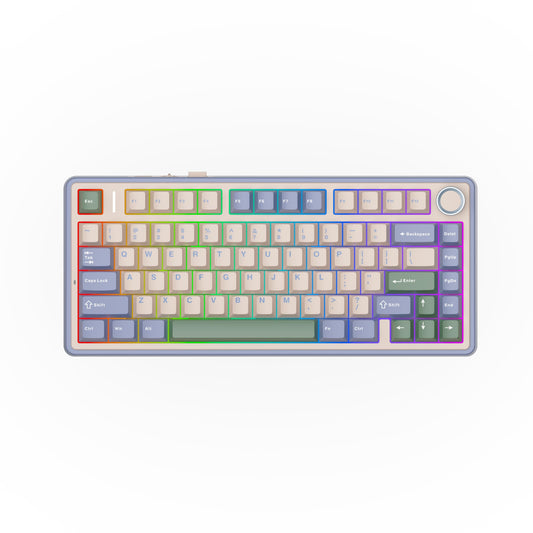 EPOMAKER x Aula F75 Gasket Mechanical Keyboard  75% Wireless Hot Swappable Gaming Keyboard with Five-Layer Padding&Knob  Bluetooth/2.4GHz/USB-C  RGB (Green  LEOBOG Reaper Switch)
