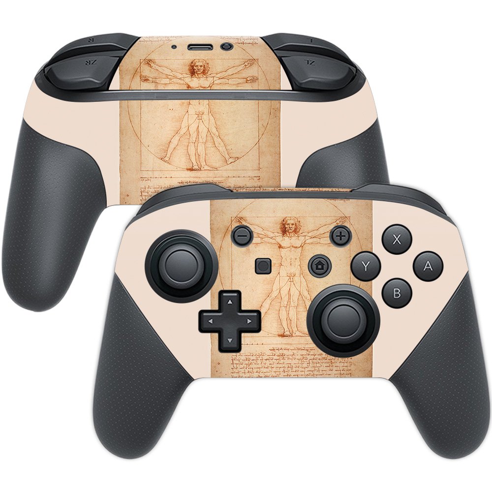 MightySkins Skin Compatible with Nintendo Switch Pro Controller - Vitruvian Man | Protective, Durable, and Unique Vinyl Decal wr