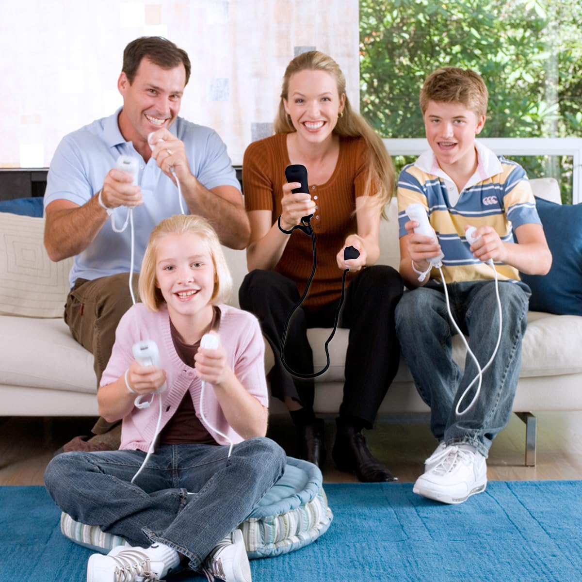 FASIGO Remote Controller with Nunchuck for Nintendo Wii/Wii U, 2 Pack - White & Black