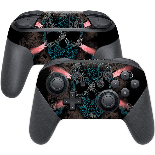 MightySkins Skin Compatible with Nintendo Switch Pro Controller - Cyber Pirate | Protective, Durable, and Unique Vinyl Decal wra