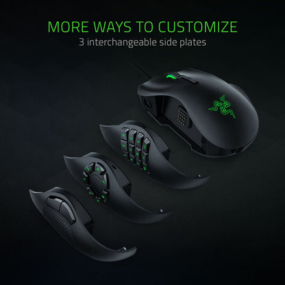 Razer Naga Trinity Chroma Gaming Mouse - 19 Programmable Buttons, Black, Model RZ01-02410100-R3U1 (Renewed)